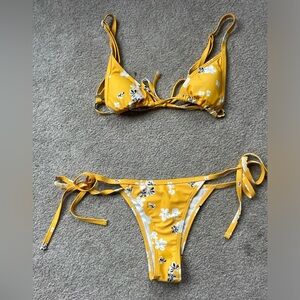 flower patterned bathing suit